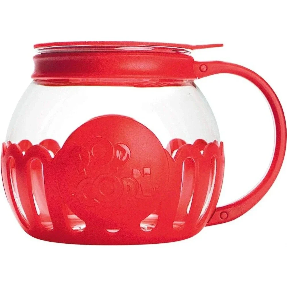Mini Microwave Popcorn Popper 1.5 Quart Snack Size Capacity Red Epoca